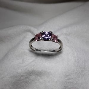 Sterling Silver Triple CZ Ring